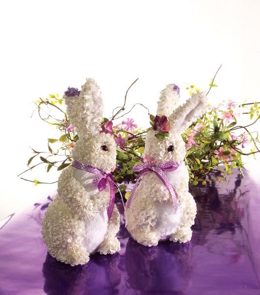 Darling Easter Bunnies Made From Flowers Pictures, Photos, and Images