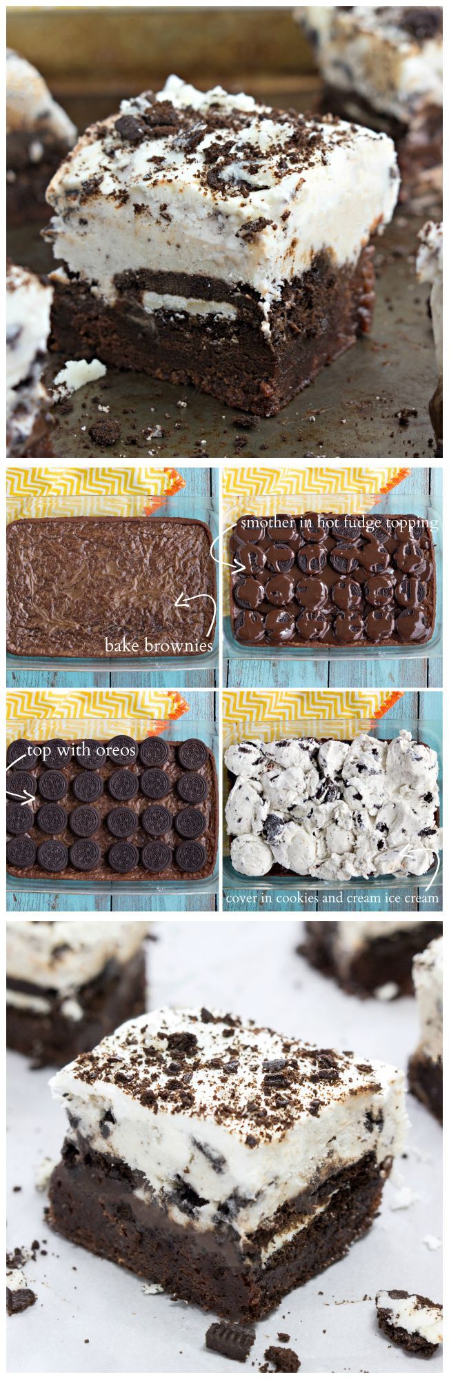 Brownie Oreo Ice Cream Bars Recipe Pictures, Photos, and Images for