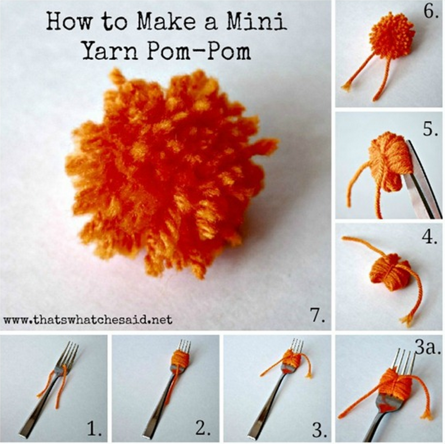 DIY Mini Yarn Pom Pom Pictures, Photos, and Images for Facebook, Tumblr