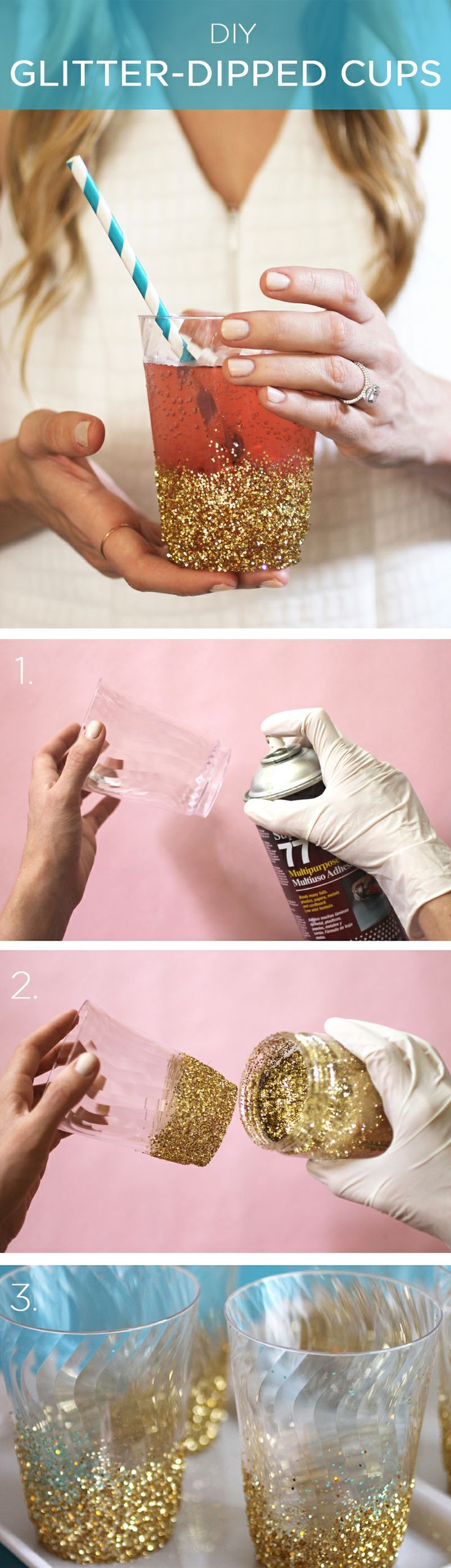 DIY Dipped Glitter Cups Pictures, Photos, and Images for Facebook