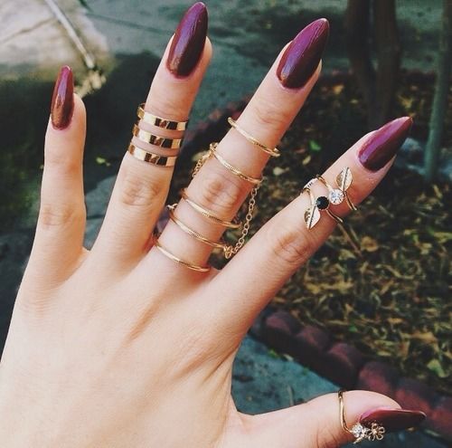 Burgundy Stiletto Nails Pictures, Photos, and Images for Facebook, Tumblr, Pinterest, and Twitter