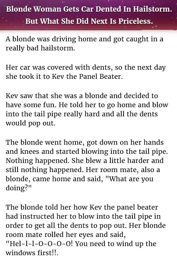 Blonde Woman Gets Car Dented In Hailstorm But What She Did 