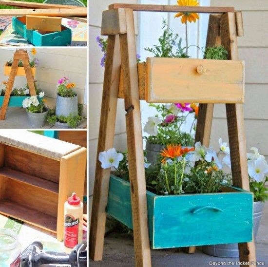 DIY Ladder PLanter Pictures, Photos, and Images for