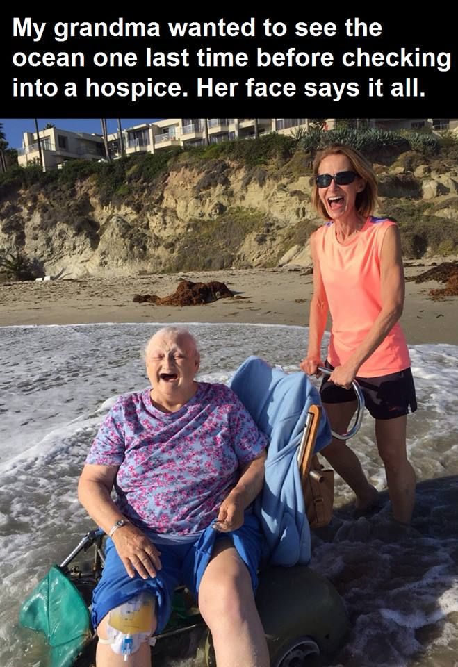 My Grandma Wanted To See The Ocean One Last Time. Her Face Says It All