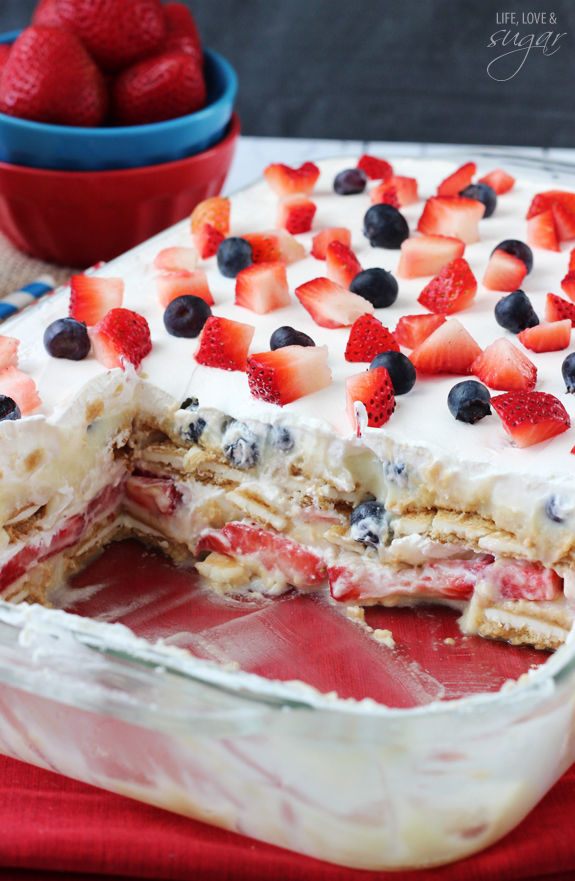 Strawberry And Blueberry Cheesecake Icebox Cake Pictures, Photos, and