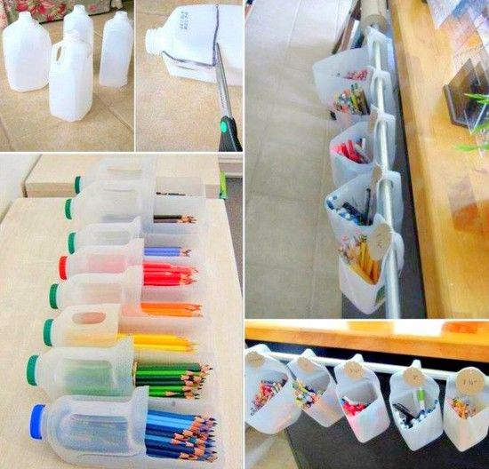 Recycle Old Plastic Milk Bottles Into These Handy Stationery Holders