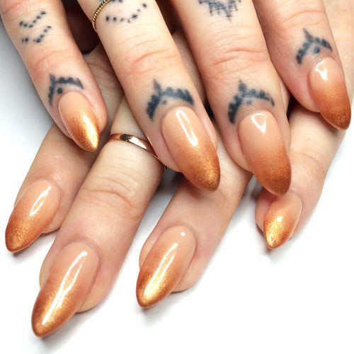 Gold Tan Glitter Ombre Nails Pictures, Photos, and Images for Facebook, Tumblr, Pinterest, and