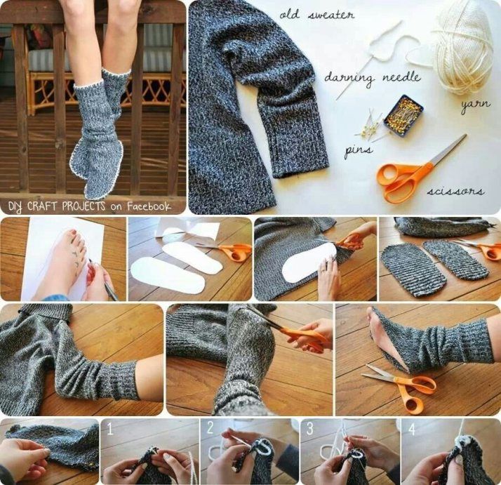 How To Turn An Old Sweater Into Socks Pictures, Photos, and Images for