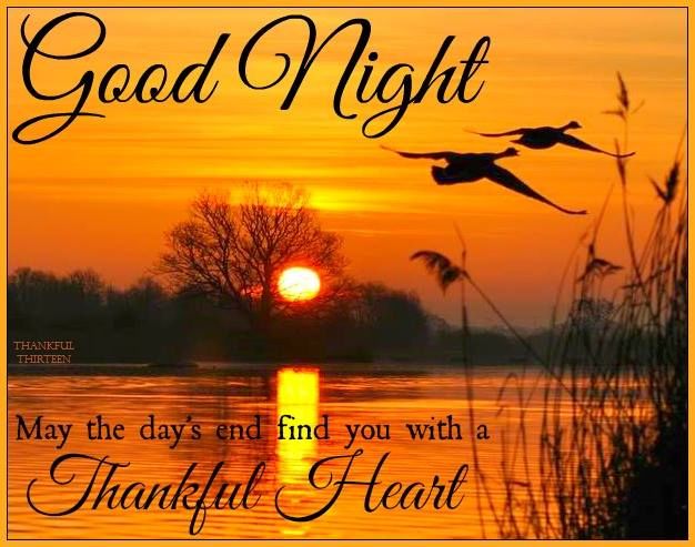 Good Night End The Day With A Thankful Heart Pictures, Photos, and