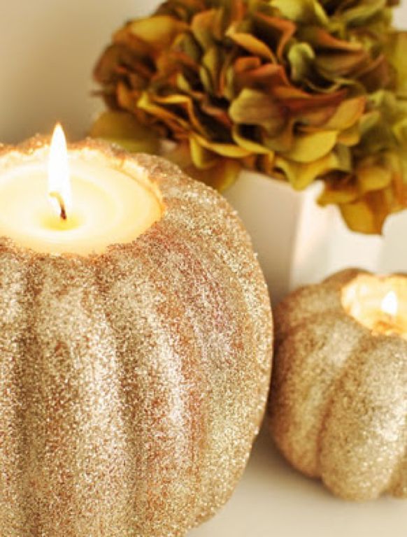Glitter Pumpkin Tea Light Candle Holders Pictures, Photos, and Images