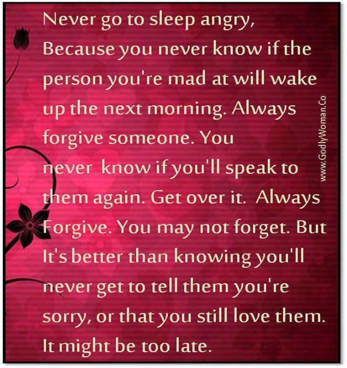 Never Go To Sleep Angry Pictures, Photos, and Images for Facebook