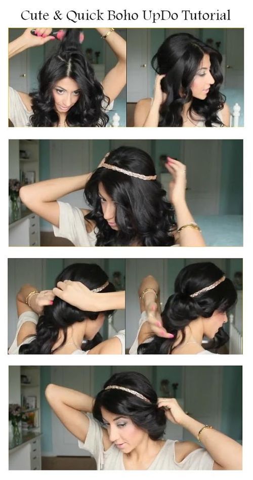 Quick And Cute Boho Updo Tutorial Pictures Photos And Images For