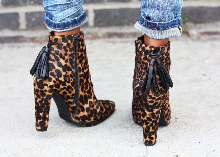 leopard ankle booties