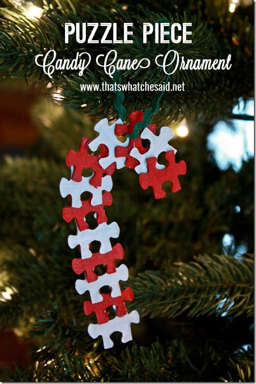 Puzzle Piece Candy Cane Ornament Pictures, Photos, and Images for