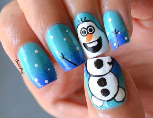 Disney S Frozen Olaf Nail Art Tutorial Youtube