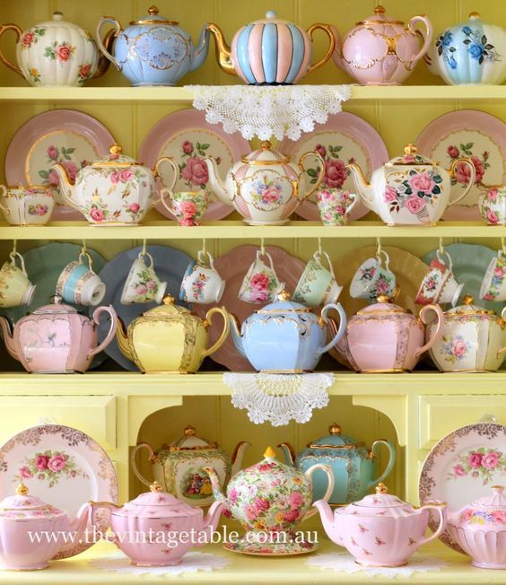 Pretty Pastel Teapots & Teacups Pictures, Photos, and Images for