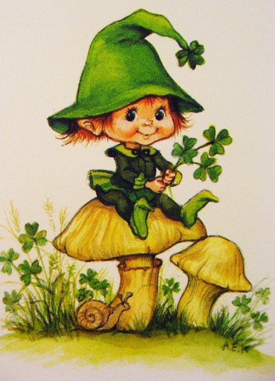 Vintage Irish Leprechaun Card Pictures, Photos, and Images 