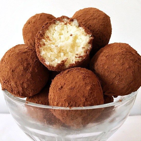 Decadent Coconut Truffles Dusted In Cocoa Powder Pictures, Photos, and