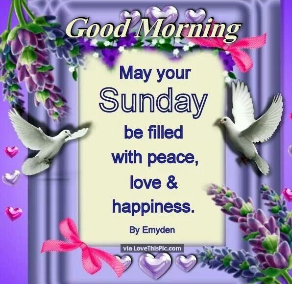 Good Morning May Your Sunday Be Filled With Peace Pictures, Photos, and