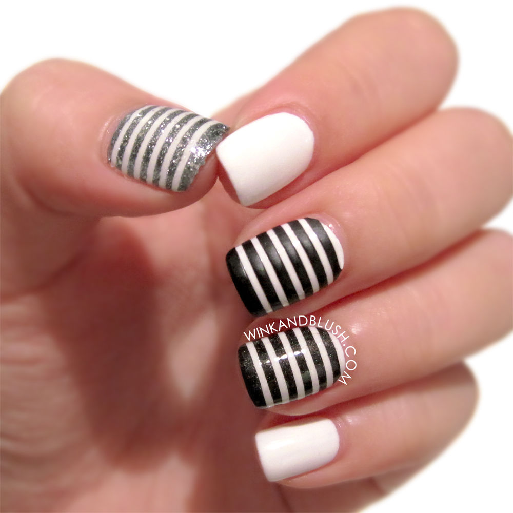 White And Black Striped Nails Pictures, Photos, and Images for Facebook