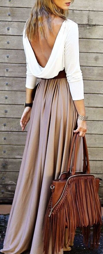 Open Back Top With Long Maxi Skirt For Spring-Summer Pictures, Photos
