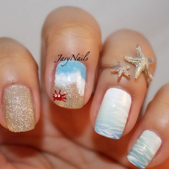 Beach Inspired Manicure Pictures, Photos, and Images for Facebook, Tumblr, Pinterest, and Twitter