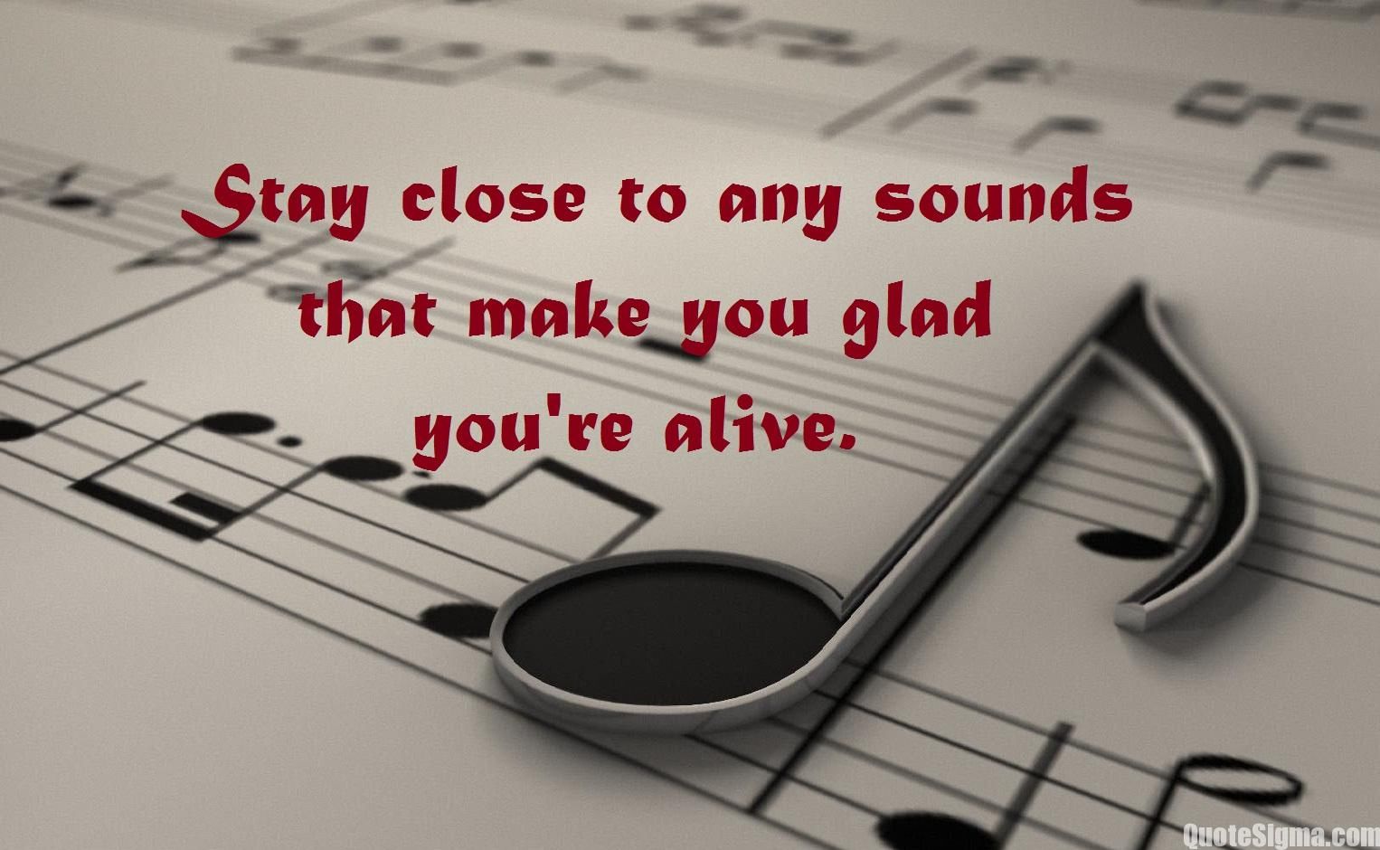 Stay Close To Any Sounds That Make You Glad You're Alive Pictures