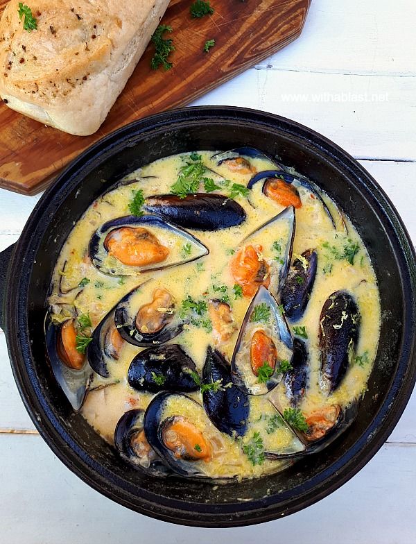 Mussels In Lemon Garlic Butter Sauce Pictures, Photos, and Images for