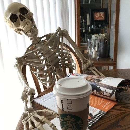 Skeleton Drinking Coffee Pictures, Photos, and Images for Facebook