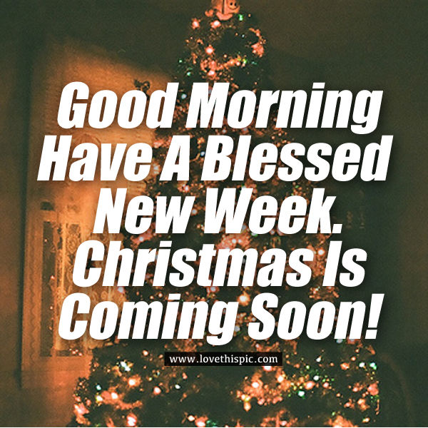 Good Morning, Have A Blessed New Week. Christmas Is Coming Soon