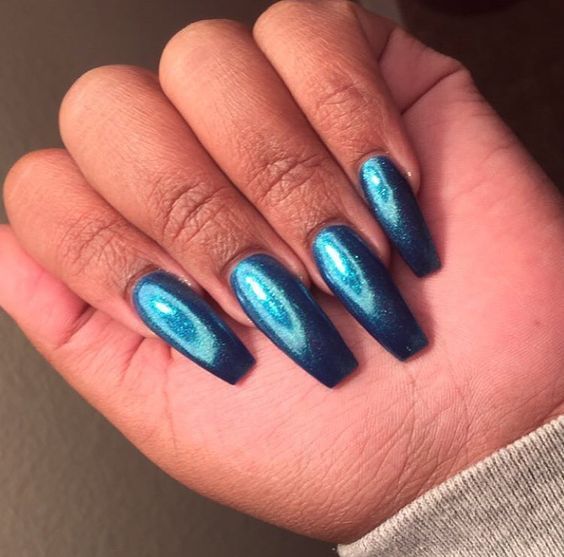 Blue Metallic Nails Pictures, Photos, and Images for Facebook, Tumblr, Pinterest, and Twitter
