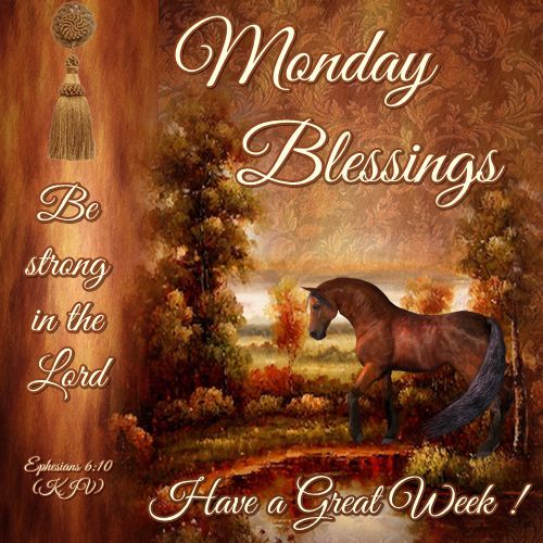 Be Strong In The Lord, Monday Blessings Horse Quote Pictures, Photos