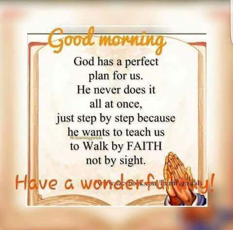 God Has A Perfect Plan For Us, Good Morning, Have A Wonderful Day