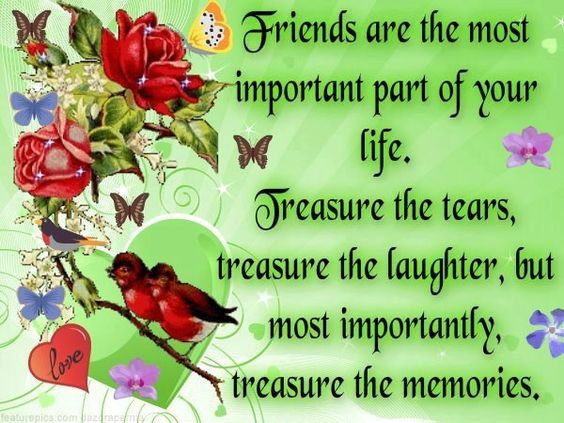 Friends Are The Most Important Of Your Life. Treasure The Tears
