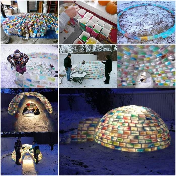 DIY Rainbow Igloo Using Milk Cartons Pictures, Photos, and Images for