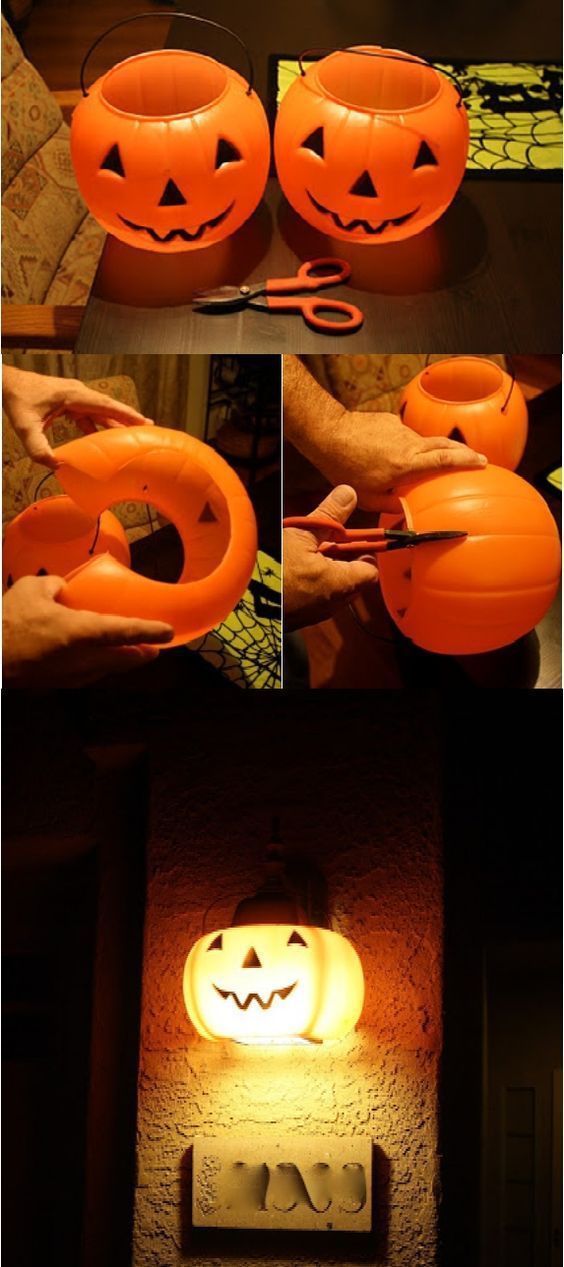 DIY Halloween Jack O Lantern Porch Light Pictures, Photos, and Images
