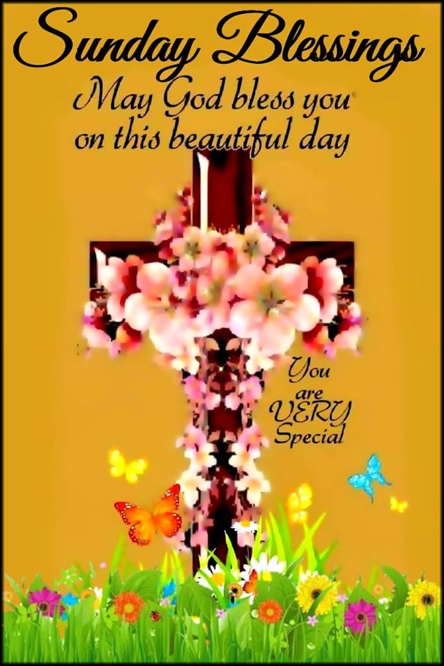 Cross Floral Sunday Blessings Quote Pictures, Photos, and Images for