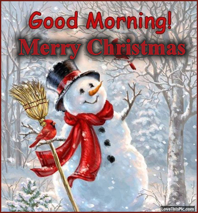 Snowman Good Morning Merry Christmas Image Quote Pictures, Photos, and