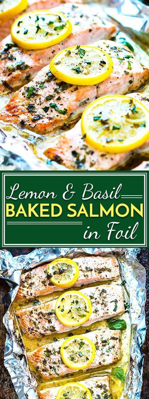 Delicious Basil Lemon Baked Salmon In Foil Recipe Pictures Photos And Images For Facebook Tumblr Pinterest And Twitter