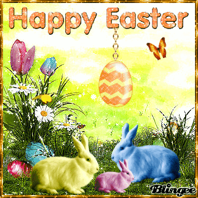 Sparkling Happy Easter Colorful Bunny Gif Pictures, Photos, and Images