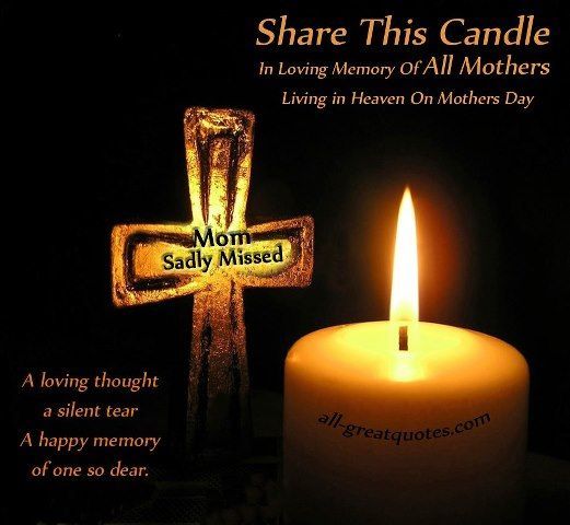 Share This Candle In Loving Memory Of All Mothers Living In Heaven On
