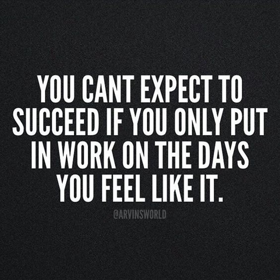 You Cant Expect To Succeed If You Only Put In Work On The Days You Feel Like It Pictures, Photos You Cant Expect To Succeed If You Only Put In Work On The Days You Feel Like It Pictures, Photos