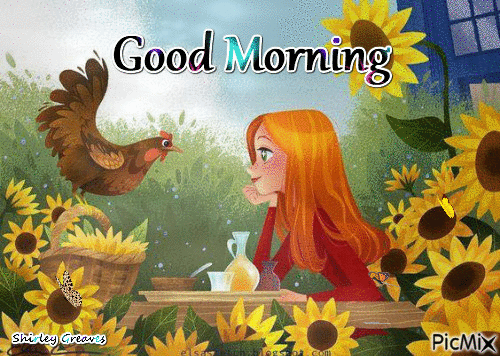 Good Morning Sunflower Rooster Gif Pictures, Photos, and Images for
