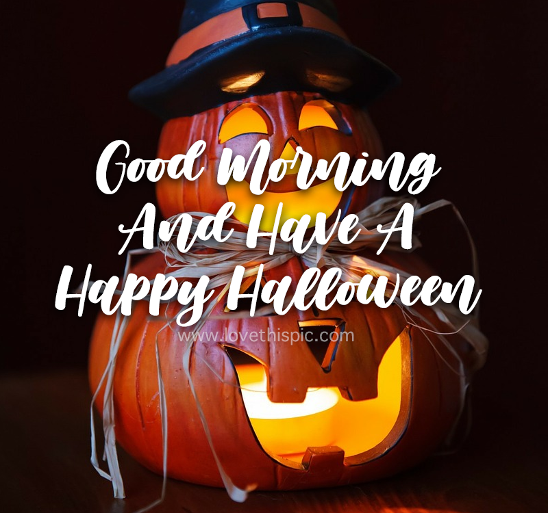 Candle Light Jack O Lantern Good Morning Quote Pictures, Photos, and