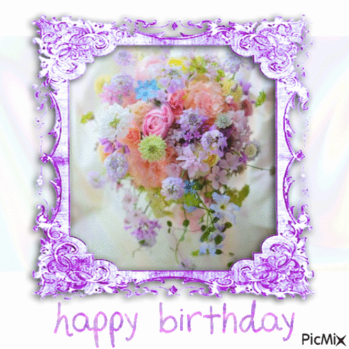 Floral Happy Birthday Frame Pictures, Photos, and Images for Facebook