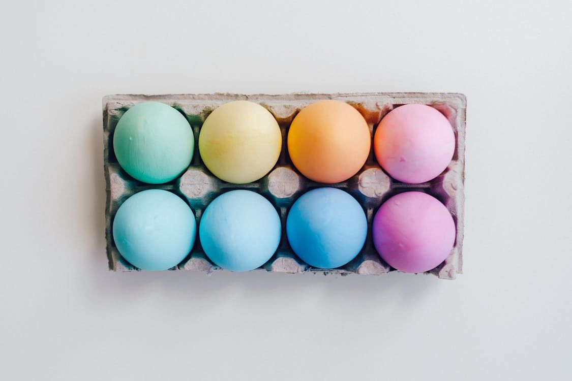 Assorted Pastel Easter Eggs In Carton Pictures, Photos, and Images for