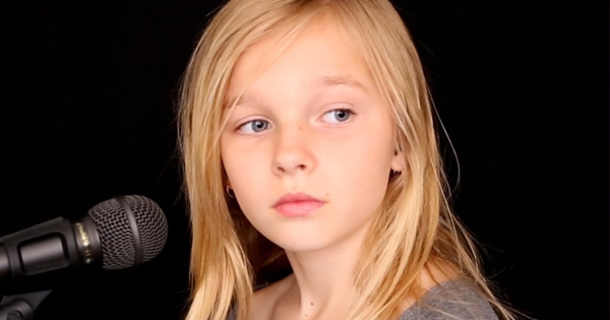Talented 11-year-old girl sings a beautiful version of “Sound of