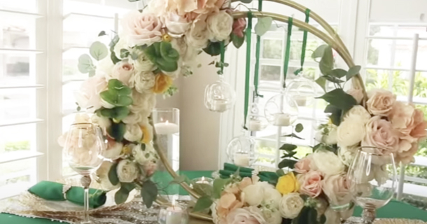 Dollar Tree Hula Hoop Wedding Centerpiece DIY