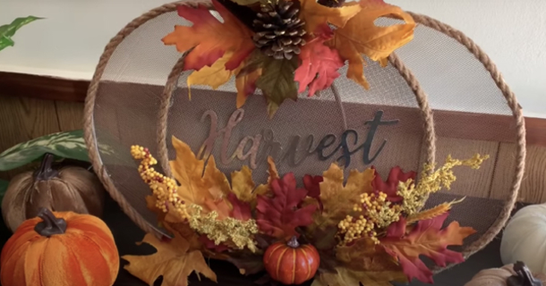 DIY Dollar Tree Splatter Screen Pumpkin