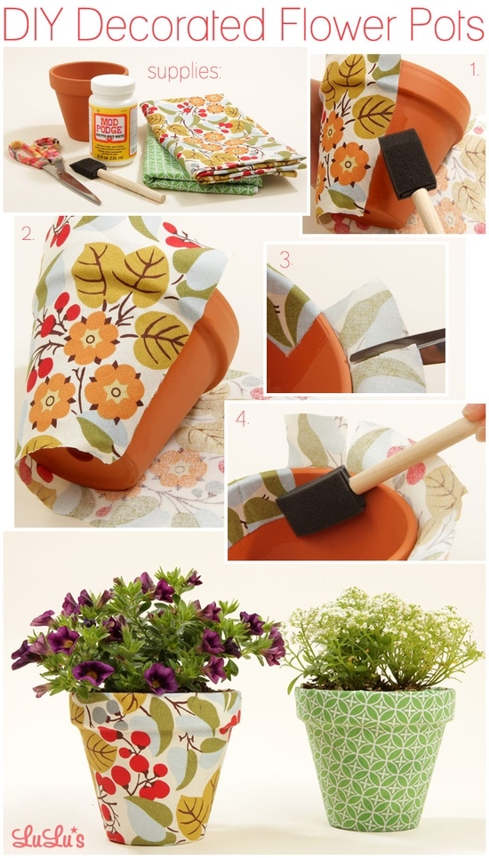 DIY Decorated flower pots DIY Decorated flower pots